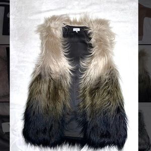Black Multi Colored Fur Vest
